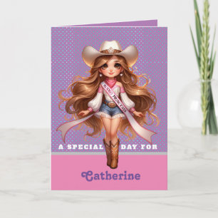 Western Cowgirl Rodeo Princess 1 Personalised Invitation