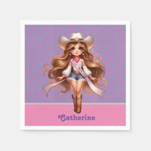 Western Cowgirl Rodeo Princess 1 Personalized Napkin