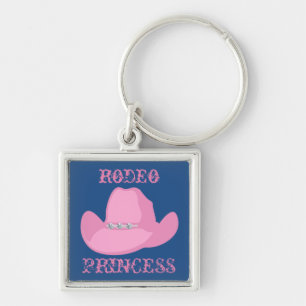 Western Cowgirl Rodeo Princess With Hat Key Ring