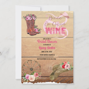 Western Cowgirl   Rustic Bridal Shower Invitation