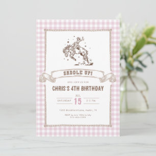Western Cowgirl Saddle Up Birthday Party Invitation