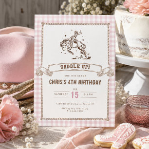 Western Cowgirl Saddle Up Birthday Party Invitation