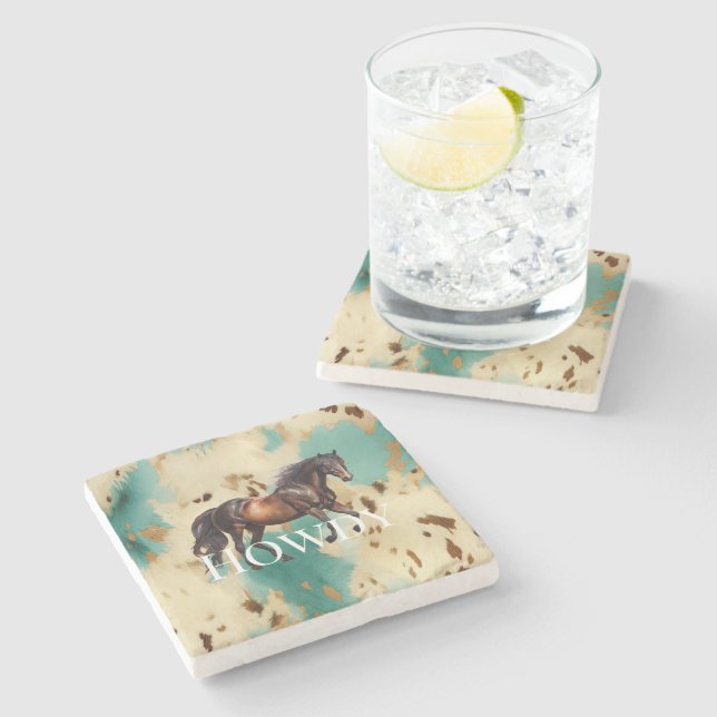 Western Cowgirl  Stone Coaster (Side)