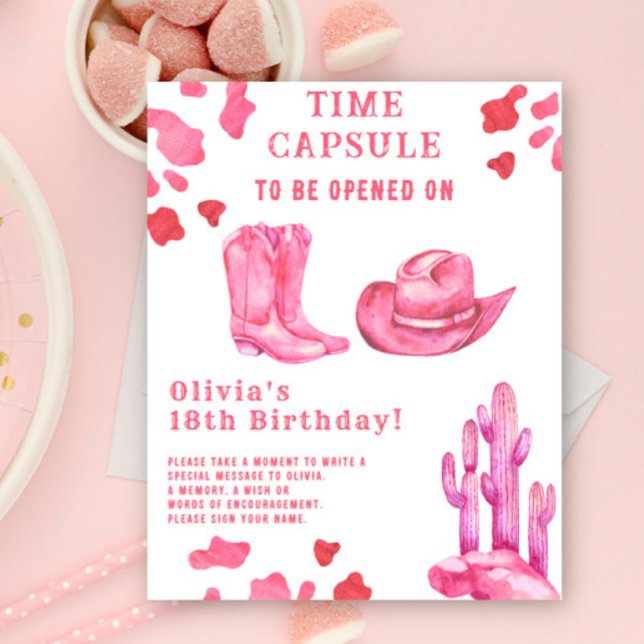 Western Cowgirl Time Capsule 1st birthday Poster (Creator Uploaded)