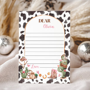 Western Cowgirl Time Capsule Note Message Card