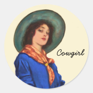 Western Cowgirl Woman Stickers