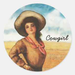 Western Cowgirl Woman Stickers