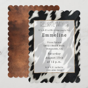 Western Cowhide Animal Print Invitation