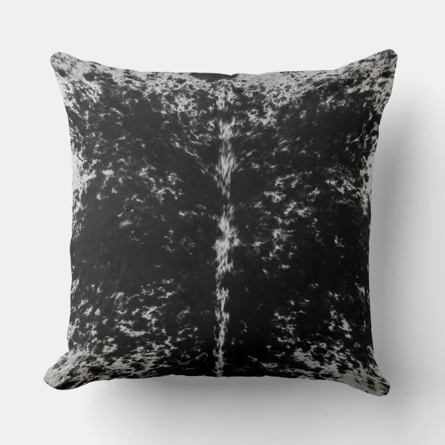 Western Cowhide Black and White Pattern Cushion (Front)