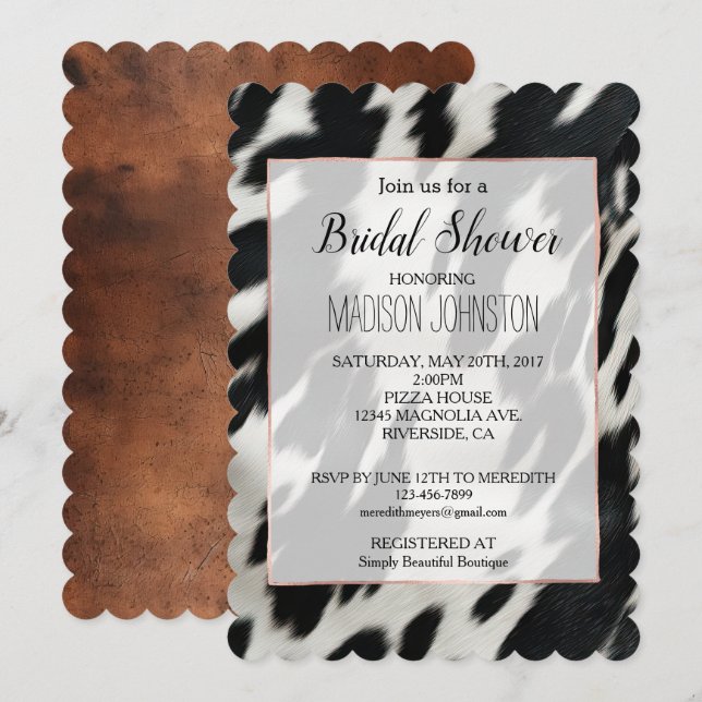 Western Cowhide Invitation (Front/Back)