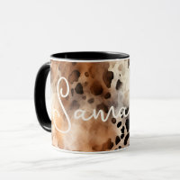 Western Cowhide Leopard Print Abstract Cowgirl