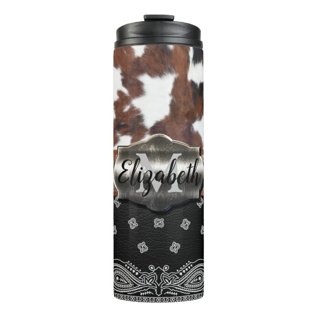 Western Cowhide Thermal Tumbler (Front)