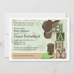 Western Cowpoke Baby Shower Invitation