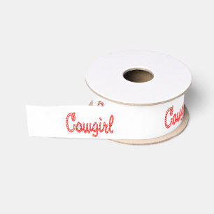 Western Craft Floral Gift Ribbon Cowgirl Rope Text Grosgrain Ribbon