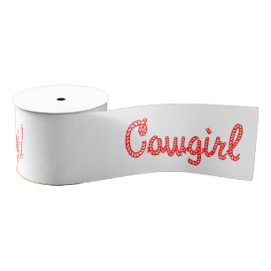 Western Craft Floral Gift Ribbon Cowgirl Rope Text Grosgrain Ribbon