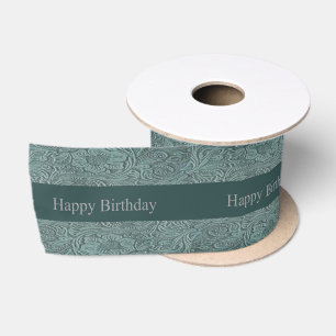 Western Craft Or Gift Wrap Ribbon Leather Print Satin Ribbon