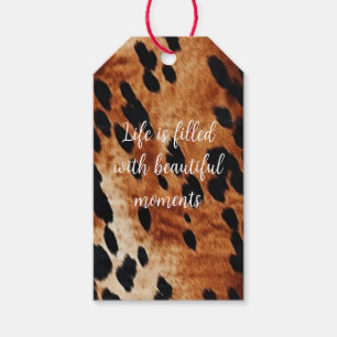 Western Cream Brown Black Cowhide Gift Tags
