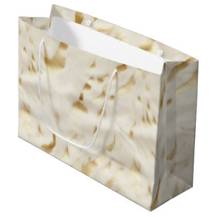 Western Cream White Gold Cowhide Large Gift Bag