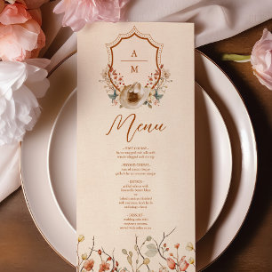Western Crest Country Bohemian Floral Wedding Menu