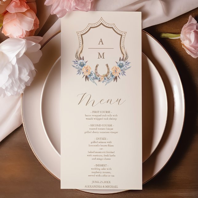 Western Crest Country Bohemian Floral Wedding Menu (Creator Uploaded)