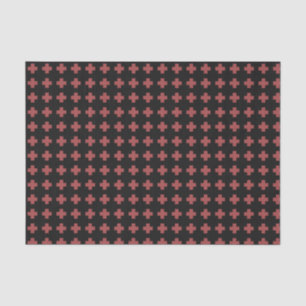 Western Cross Pattern Bold Rustic Red Black Tissue Paper