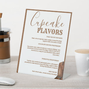 Western Cupcake  wedding menu sign dessert sign
