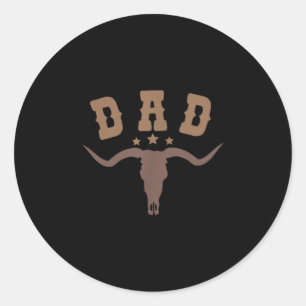 Western Dad First Second Birthday Cowboy Family Ma Classic Round Sticker