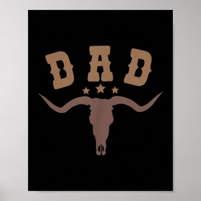 Western Dad First Second Birthday Cowboy Family Ma Poster (Front)