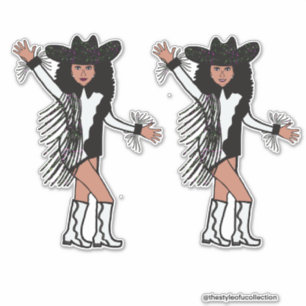Western Dancer Black White  Fringe #2