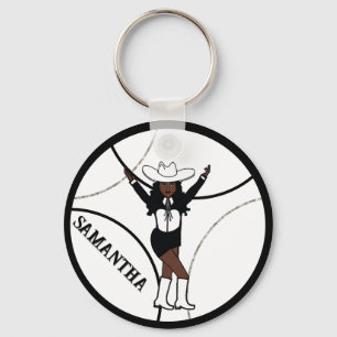 Western /Dancer Keychain Black White A