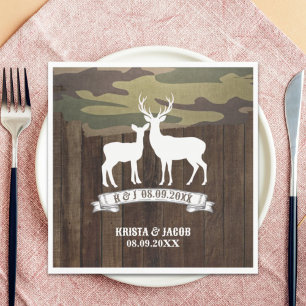 Western Deer The Hunt Is Over Wedding  Napkin