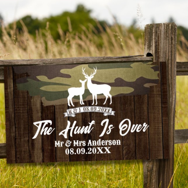 Western Deer The Hunt Is Over Wedding Welcome Poster (Western Deer The Hunt Is Over Wedding Welcome Poster)