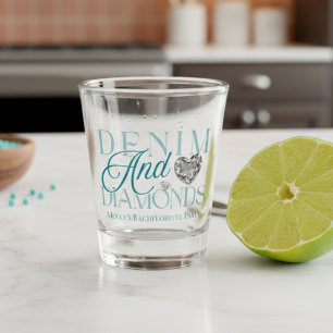 Western Denim and Diamonds Bachelorette Shot Glass