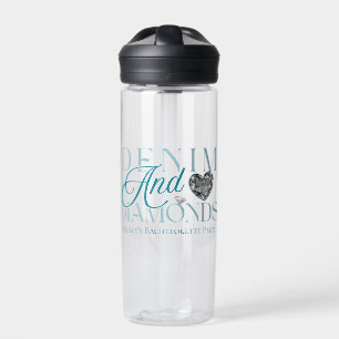 Western Denim and Diamonds Bachelorette Water Bottle