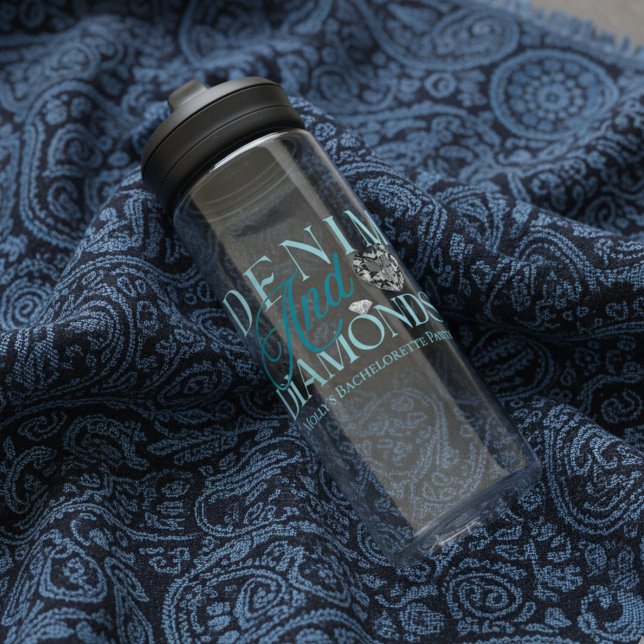 Western Denim and Diamonds Bachelorette Water Bottle (Western Denim and Diamonds Bachelorette Water Bottle)