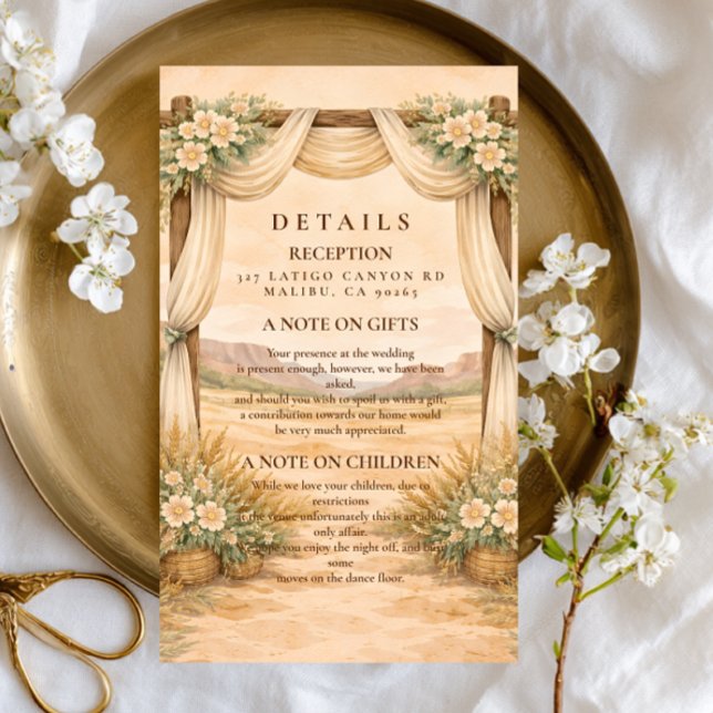 Western Desert Arch Wedding Enclosure Card (Creator Uploaded)