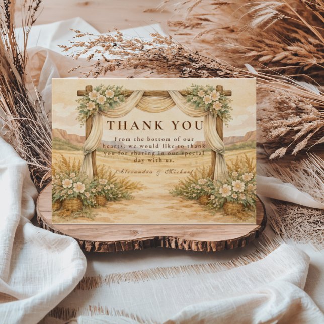 Western Desert Arch Wedding Thank You Card (Creator Uploaded)