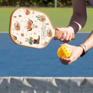 Western Desert Cactus Unique Personalised Name Pickleball Paddle