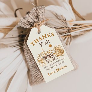 Western Desert Cowboy Birthday Gift Tags