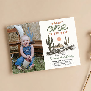 Western Desert Cowboy First Birthday Invitation