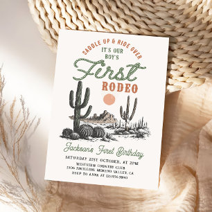 Western Desert First Rodeo 1st Birthday Invitation