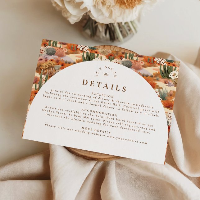 Western Desert Floral Wedding Enclosure Card (Creator Uploaded)