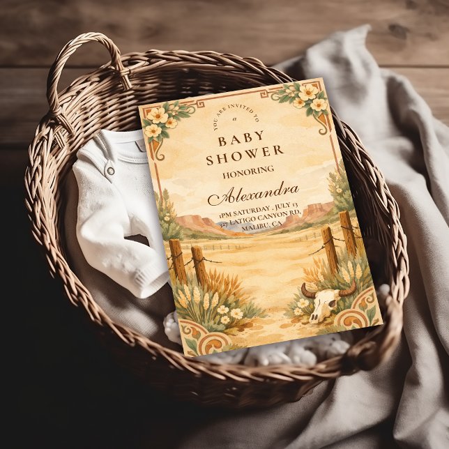 Western Desert Wildflower Baby Shower Invitation (Creator Uploaded)