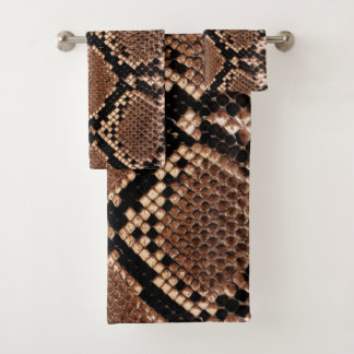 Western Diamondback Rattlesnake Skin Bath Towel Set