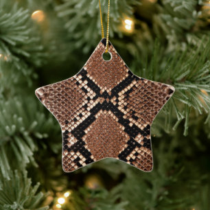 Western Diamondback Rattlesnake Skin Ceramic Tree Decoration