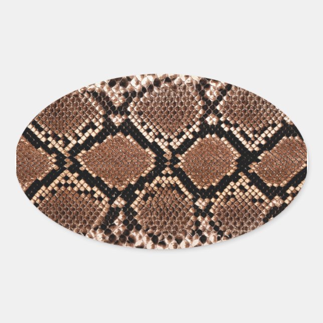Western Diamondback Rattlesnake Skin Oval Sticker (Front)