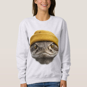 Western Diamondback Rattlesnake Wearing Beanie Sweatshirt