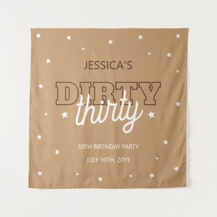 Western Dirty Thirty 30th Birthday Party Backdrop Tapestry