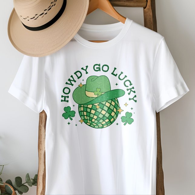 Western Disco Howdy Go Lucky St Patricks Day T-Shirt (Creator Uploaded)