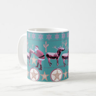 Western Donkey Christmas Gingerbread Texas Star Coffee Mug